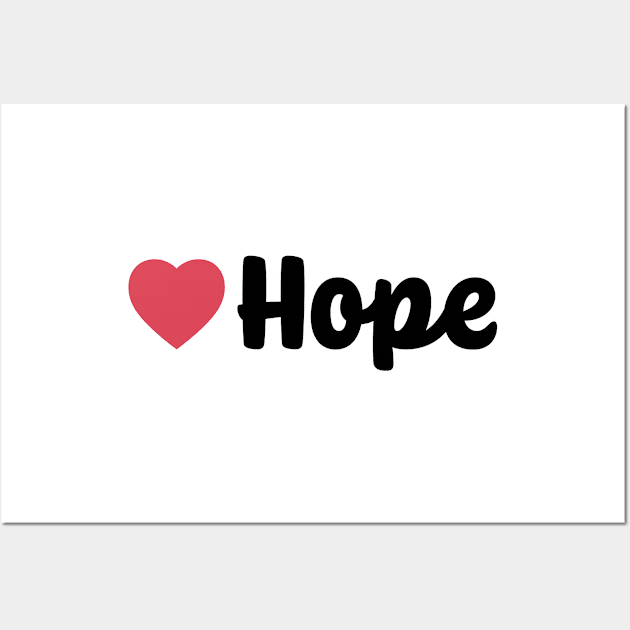 Hope Heart Script Wall Art by modeoftravel